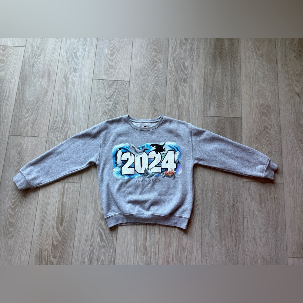 SeaWorld 2024 Marine Life Graphic Sweatshirt - Kids Size S